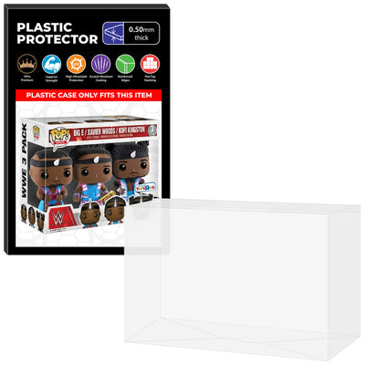 Pop Protector for 3 Pack The New Day Big E, Xavier Woods & Kofi Kingston Funko Pop on The Protector Guide App by Display Geek