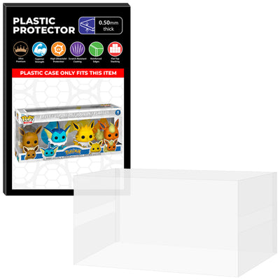 Pop Protector for 4 Pack Pokemon Eevee, Vaporeon, Jolteon & Flareon Funko Pop on The Protector Guide App by Display Geek