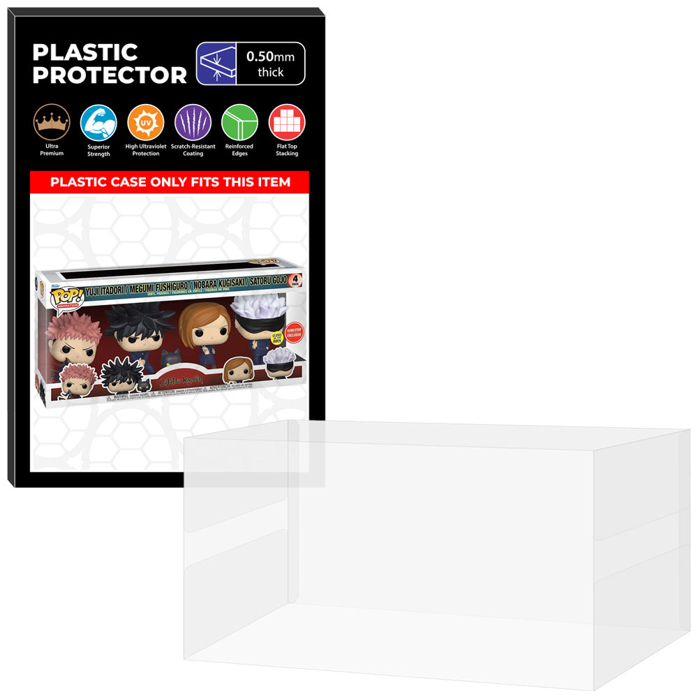 Pop Protector for 4 Pack Jujutsu Kaisen Glow Funko Pop on The Protector Guide App by Display Geek