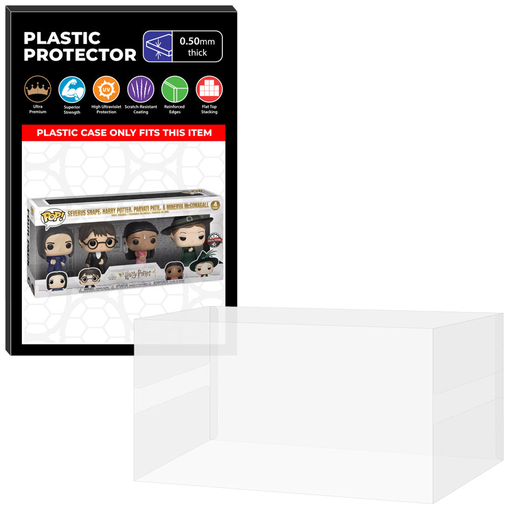 Pop Protector for 4 Pack Severus Snape, Harry Potter, Parvati Patil & Minerva McGonagall Funko Pop on The Protector Guide App by Display Geek