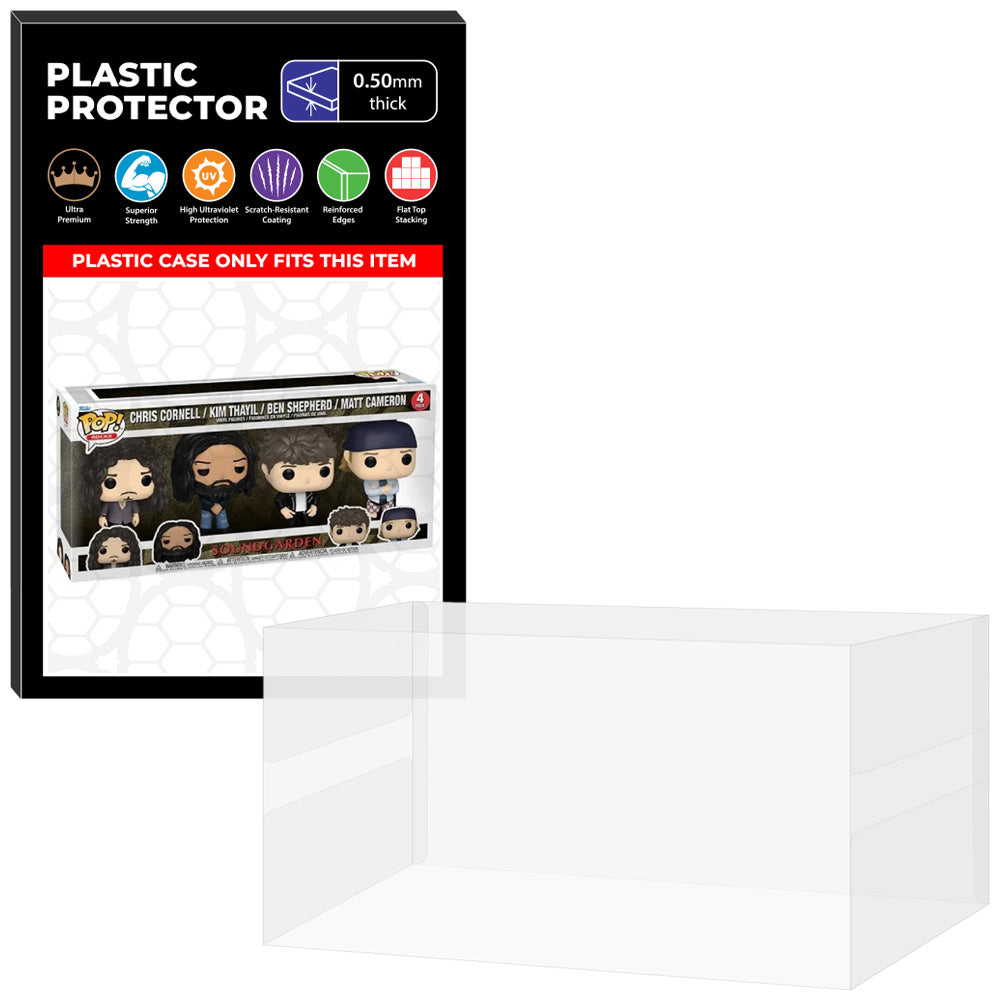 Pop Protector for 4 Pack Soundgarden - Chris Cornell, Kim Thayil, Ben Shepherd & Matt Cameron Funko Pop on The Protector Guide App by Display Geek