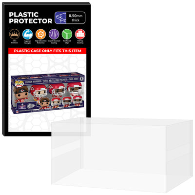 Pop Protector for 4 Pack Kansas City Chiefs 2024 Super Bowl LVIII Champions - Patrick Mahomes, Travis Kelce, Isiah Pachenco & Chris Jones Funko Pop on The Protector Guide App by Display Geek