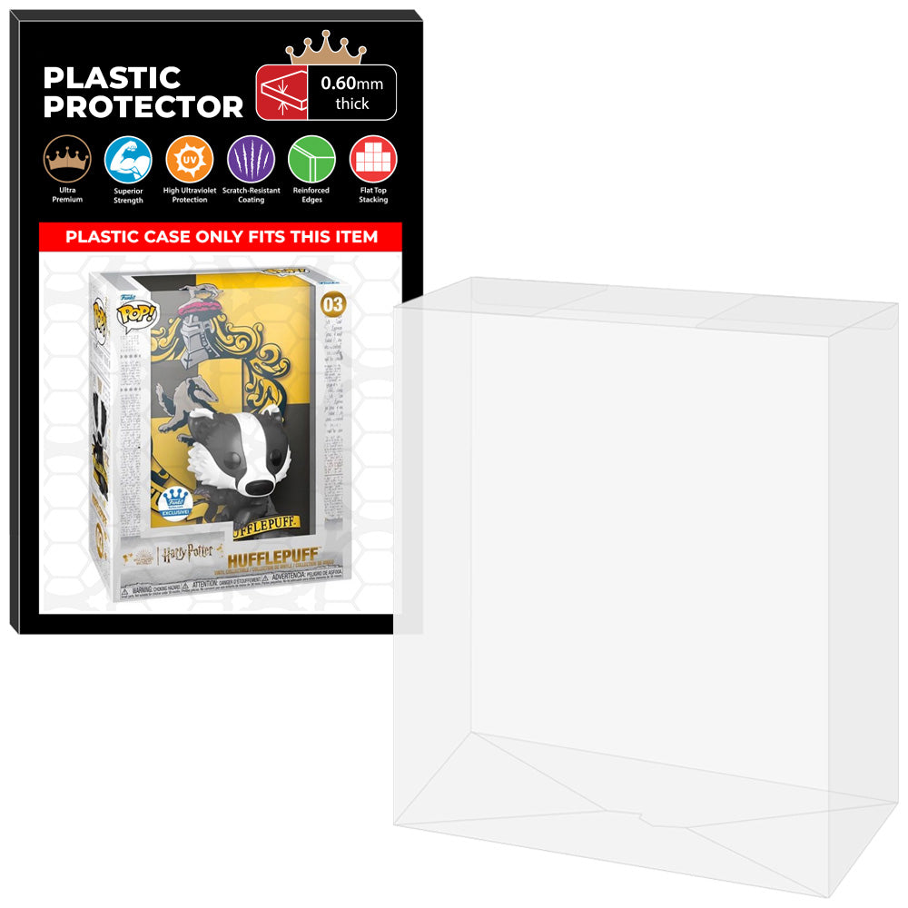 Pop Protector for Hufflepuff #03 Funko Pop Covers on The Protector Guide App by Display Geek - 0.60mm Thick UV Resistant Funko Pop Shield Protectors - The Best Quality Ultra Premium, Superior Strength, High Ultraviolet Protection, Scratch Resistant Coating, Reinforced Edges, Flat Top Stacking