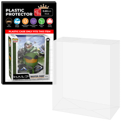 Pop Protector for Halo Master Chief #04 Funko Pop Game Covers on The Protector Guide App by Display Geek - 0.60mm Thick UV Resistant Funko Pop Shield Protectors - The Best Quality Ultra Premium, Superior Strength, High Ultraviolet Protection, Scratch Resistant Coating, Reinforced Edges, Flat Top Stacking