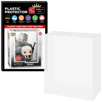 Pop Protector for The Witcher Geralt #02 Funko Pop Game Covers on The Protector Guide App by Display Geek - 0.60mm Thick UV Resistant Funko Pop Shield Protectors - The Best Quality Ultra Premium, Superior Strength, High Ultraviolet Protection, Scratch Resistant Coating, Reinforced Edges, Flat Top Stacking