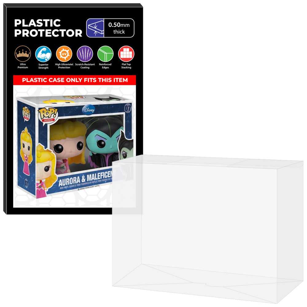 Pop Protector for 2 Pack Mini Aurora & Maleficent #07 Funko Pop on The Protector Guide App by Display Geek