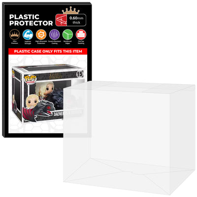 Pop Protector for Daenerys & Drogon #15 Funko Pop Rides on The Protector Guide App by Display Geek and Kollector Protector - 0.60mm Thick UV Resistant Funko Pop Shield Protectors - The Best Quality Ultra Premium, Superior Strength, High Ultraviolet Protection, Scratch Resistant Coating, Reinforced Edges, Flat Top Stacking