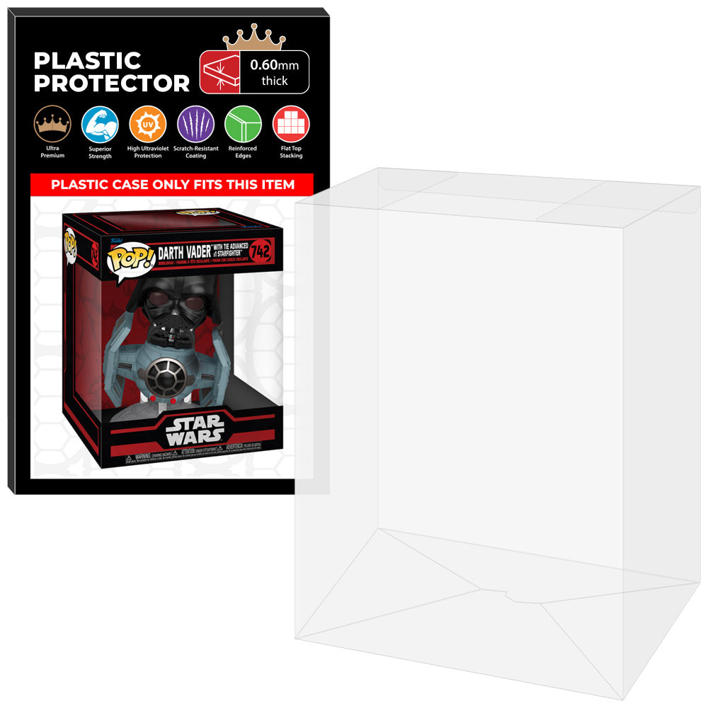 Pop Protector for Darth Vader Tie Advanced x1 Starfighter #742 Funko Pop Rides - 0.60mm Thick UV and Scratch Resistant Shield - Available on The Protector Guide App by Display Geek