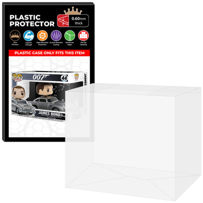 Pop Protector for James Bond with Aston Martin DB5 #44 Funko Pop Rides on The Protector Guide App by Display Geek and Kollector Protector - 0.60mm Thick UV Resistant Funko Pop Shield Protectors - The Best Quality Ultra Premium, Superior Strength, High Ultraviolet Protection, Scratch Resistant Coating, Reinforced Edges, Flat Top Stacking