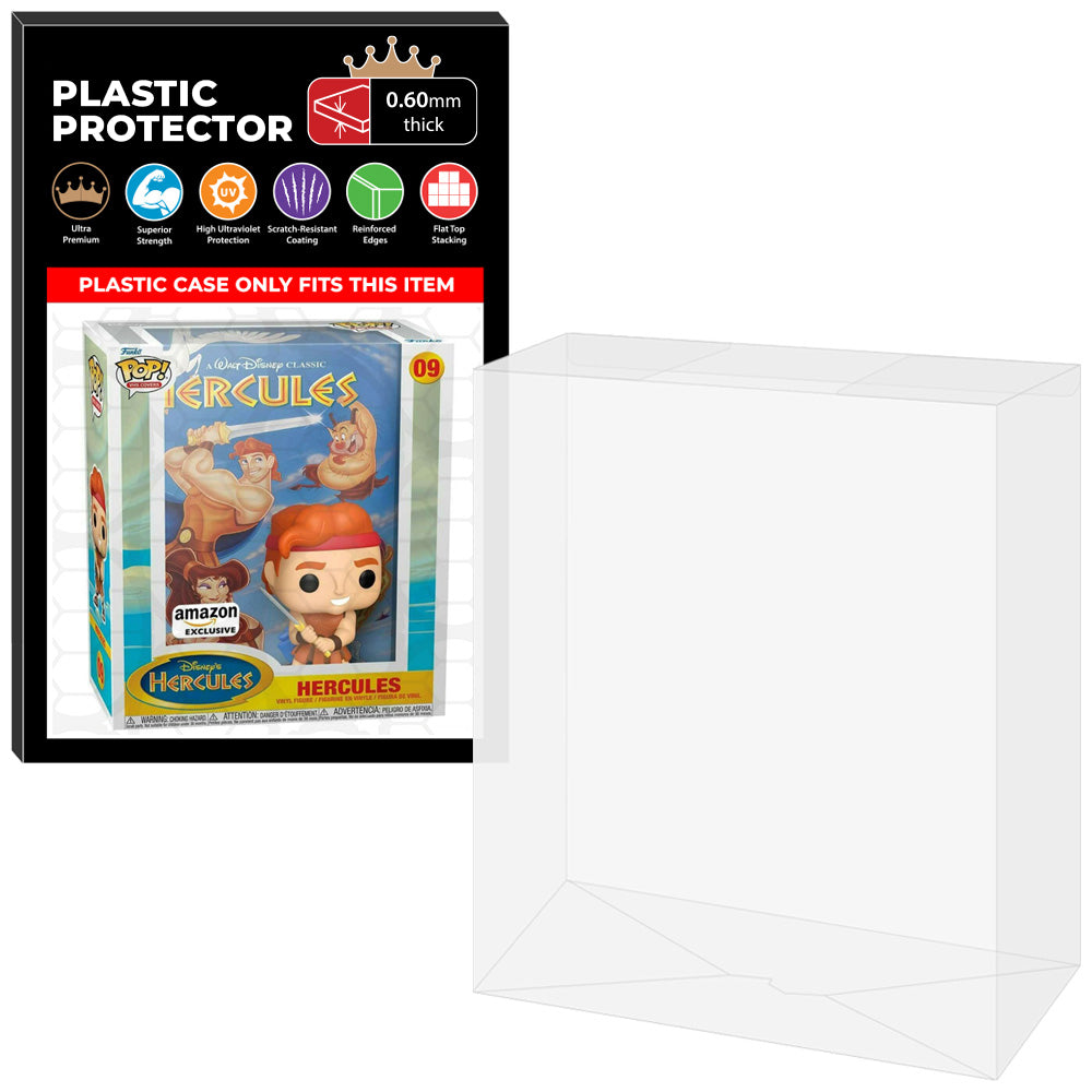 Pop Protector for Hercules #09 Funko Pop VHS Covers on The Protector Guide App by Display Geek - 0.60mm Thick UV Resistant Funko Pop Shield Protectors - The Best Quality Ultra Premium, Superior Strength, High Ultraviolet Protection, Scratch Resistant Coating, Reinforced Edges, Flat Top Stacking