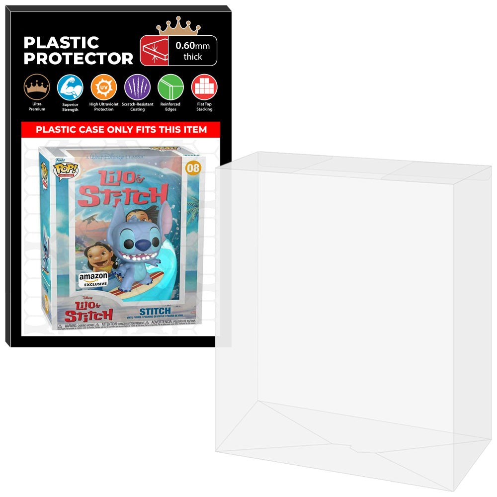 Pop Protector for Lilo & Stitch #08 Funko Pop VHS Covers on The Protector Guide App by Display Geek - 0.60mm Thick UV Resistant Funko Pop Shield Protectors - The Best Quality Ultra Premium, Superior Strength, High Ultraviolet Protection, Scratch Resistant Coating, Reinforced Edges, Flat Top Stacking