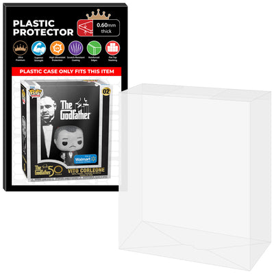 Pop Protector for The Godfather Vito Corleone #02 Funko Pop VHS Covers on The Protector Guide App by Display Geek - 0.60mm Thick UV Resistant Funko Pop Shield Protectors - The Best Quality Ultra Premium, Superior Strength, High Ultraviolet Protection, Scratch Resistant Coating, Reinforced Edges, Flat Top Stacking