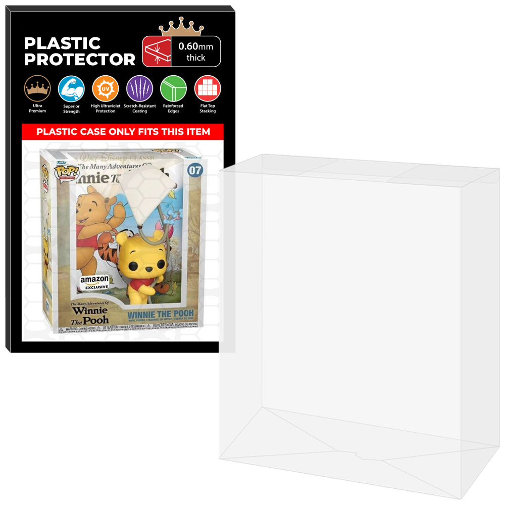 Pop Protector for Winnie the Pooh #07 Funko Pop VHS Covers on The Protector Guide App by Display Geek - 0.60mm Thick UV Resistant Funko Pop Shield Protectors - The Best Quality Ultra Premium, Superior Strength, High Ultraviolet Protection, Scratch Resistant Coating, Reinforced Edges, Flat Top Stacking