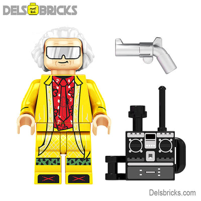 Set of 2 - Marty & Doc Brown (Back to the Future) - Custom Building Blocks Mini Figures Compatible with LEGO