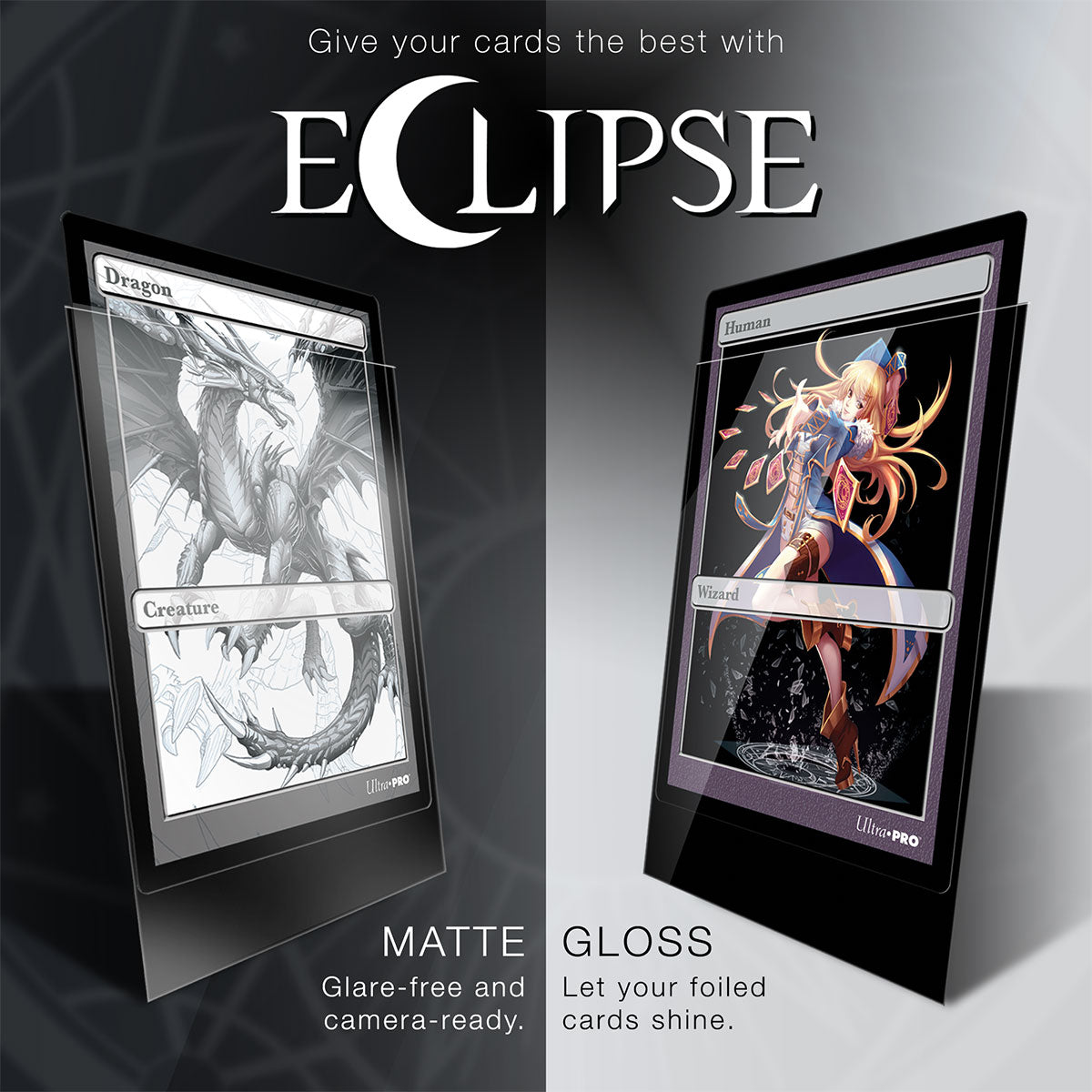 ECLIPSE Easy Shuffle Gloss Protector Sleeves for Trading Card Games, Standard Size Deck (100 pack)