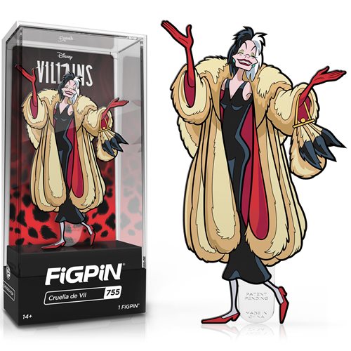 FiGPiN: 755 Disney Villains, Cruella de Vil w/ Case