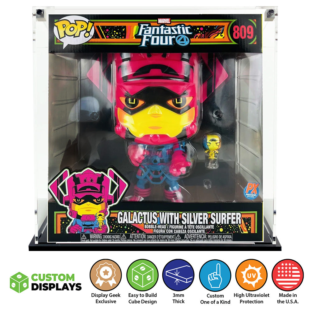 10 INCH WIDE - 3mm thick Custom Acrylic Display Case for Funko Pop Grail Boxes (12.875h x 12w x 8.25d) by Display Geek Flying Box 3mm thick dust and dirt protection