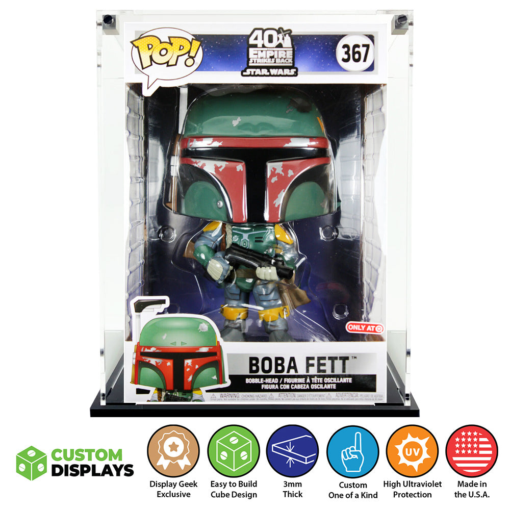 10 INCH STANDARD - 3mm thick Custom Acrylic Display Case for Funko Pop Grail Boxes (12.875h x 8.75w x 8.25d) by Display Geek Flying Box 3mm thick dust and dirt protection