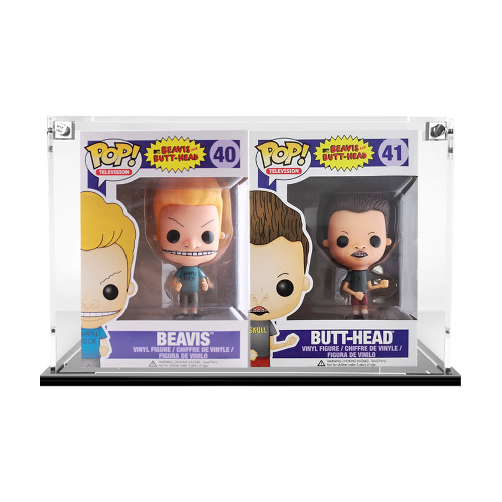6.25h x 9w x 3.5d Funko 2 Pops Side by Side Custom Acrylic Display Case for Funko Pop Grails on The Protector Guide App by Display Geek