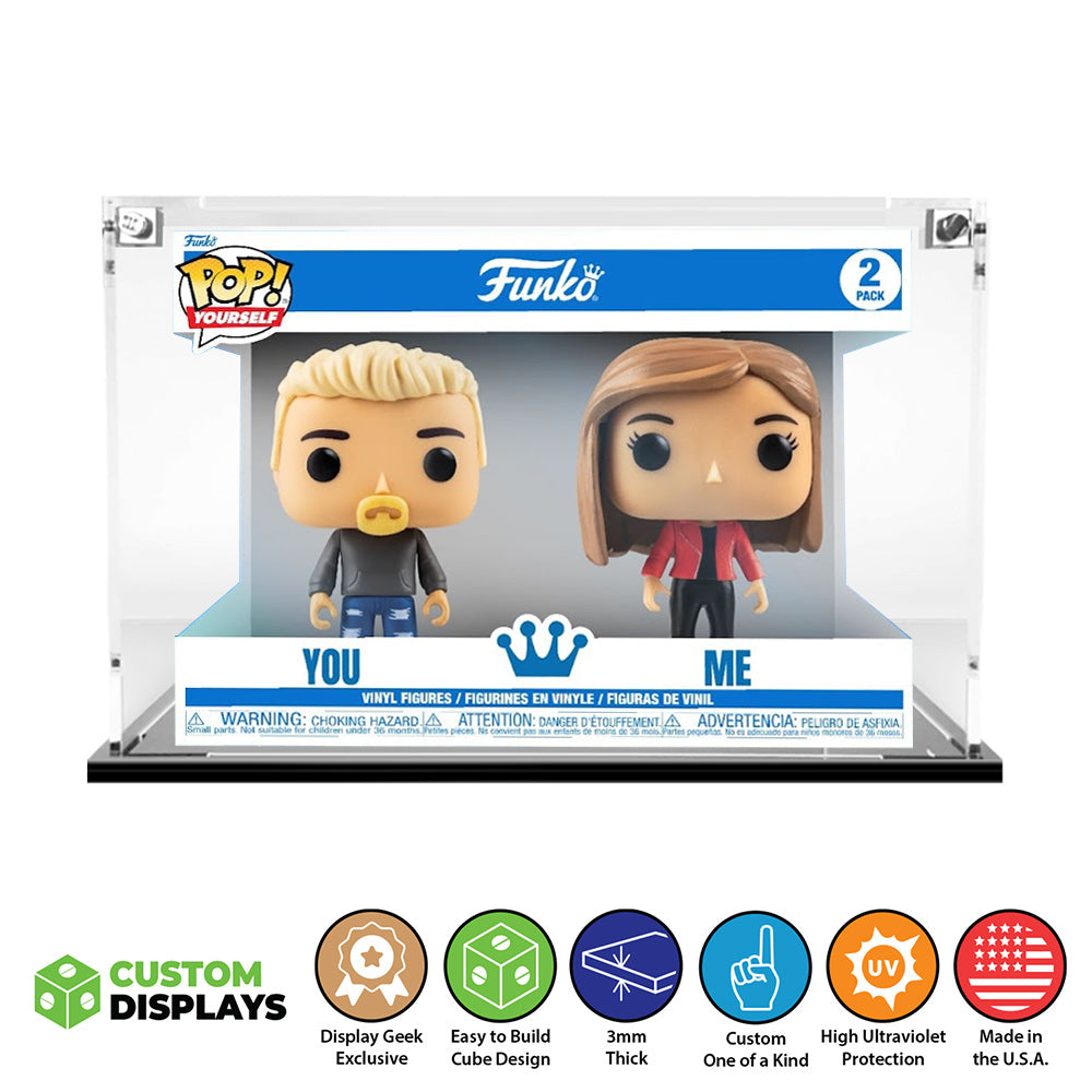 POP YOURSELF 2 PACK - 3mm thick Custom Acrylic Display Case for Funko Pop Grail Boxes (6.25h x 9.25w x 3.5d) by Display Geek Flying Box 3mm thick dust and dirt protection