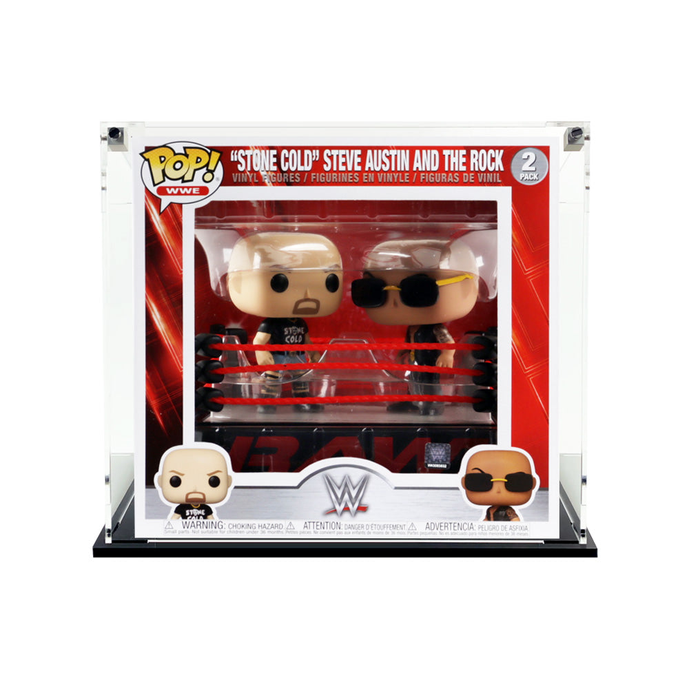 8h x 8.5w x 8.5d Funko 2 Pack WWE Wrestling Ring Custom Acrylic Display Case for Funko Pop Grails on The Protector Guide App by Display Geek