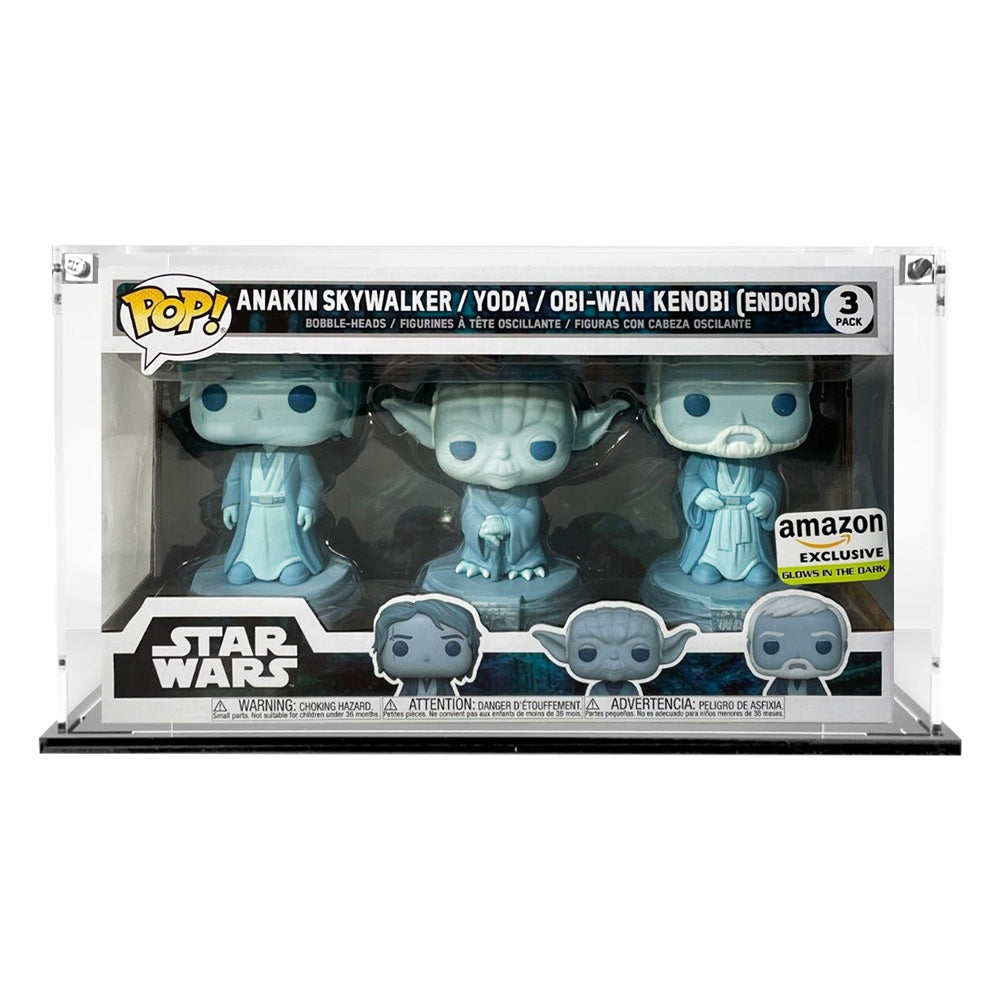 3 PACK FORCE GHOST - 3mm thick Custom Acrylic Display Case for Funko Pop Grail Boxes (6.25h x 10.5w x 3.5d) by Display Geek Flying Box 3mm thick dust and dirt protection