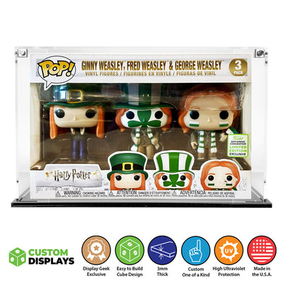 3 PACK QUIDDITCH - 3mm thick Custom Acrylic Display Case for Funko Pop Grail Boxes (6.25h x 9.5w x 3.5d) by Display Geek Flying Box 3mm thick dust and dirt protection