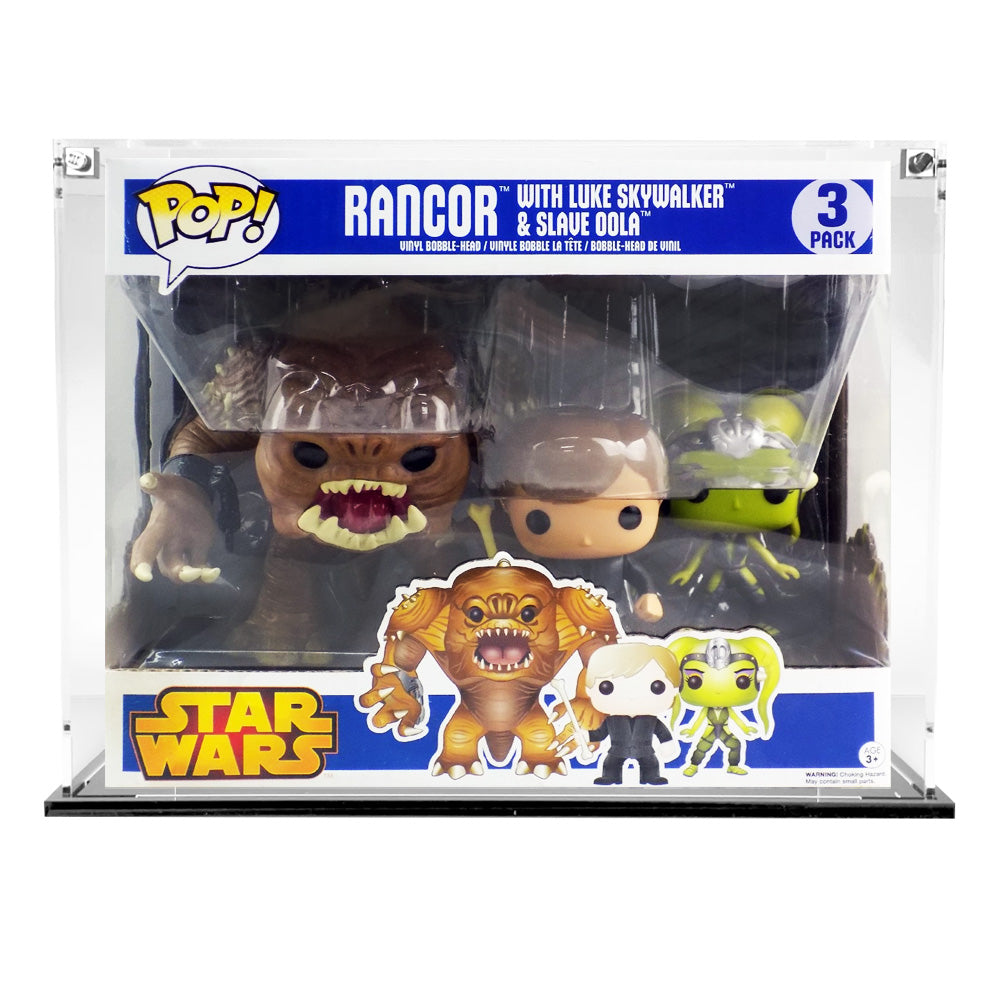 3 PACK RANCOR - 3mm thick Custom Acrylic Display Case for Funko Pop Grail Boxes (9h x 11.25w x 6.5d) by Display Geek Flying Box 3mm thick dust and dirt protection