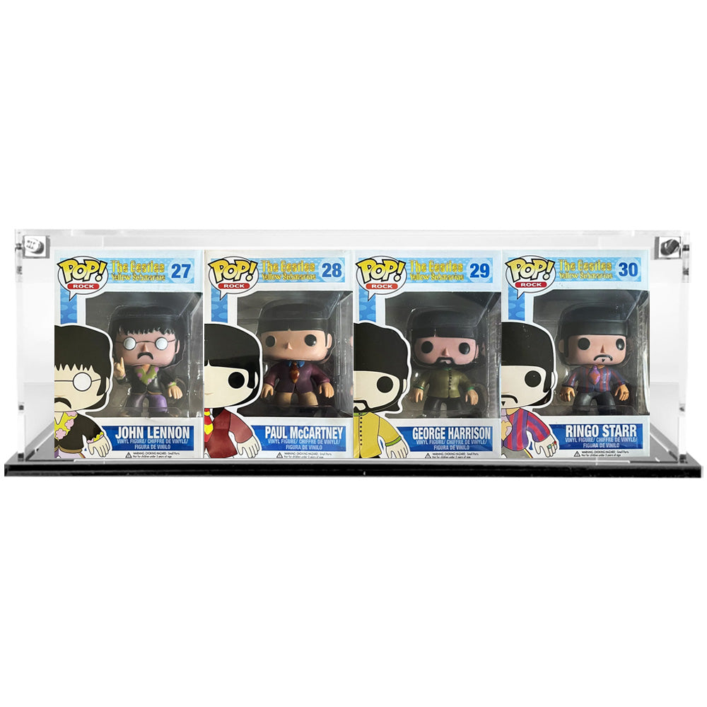 4 POPS SIDE BY SIDE - Custom Acrylic Display Case for Funko Pop Grail Boxes (6.25h x 18w x 3.5d) by Display Geek Flying Box 3mm thick dust and dirt protection