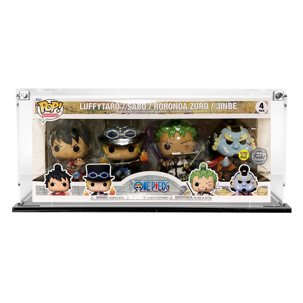 4 PACK LONG - 3mm thick Custom Acrylic Display Case for Funko Pop Grail Boxes (6.25h x 15w x 3.5d) by Display Geek Flying Box 3mm thick dust and dirt protection