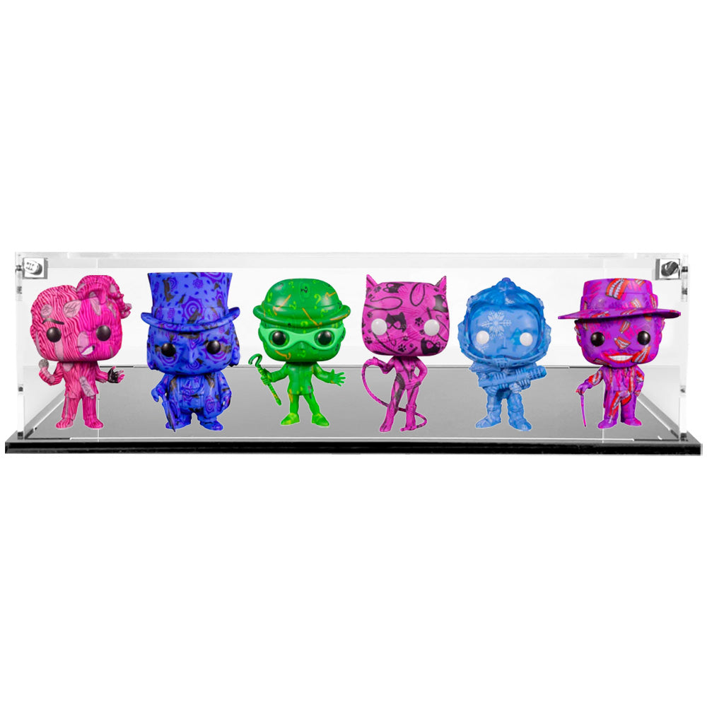Custom Acrylic Display Case for 6 POPS SIDE BY SIDE Funko Pop Out of Box (3mm thick, UV Resistant)