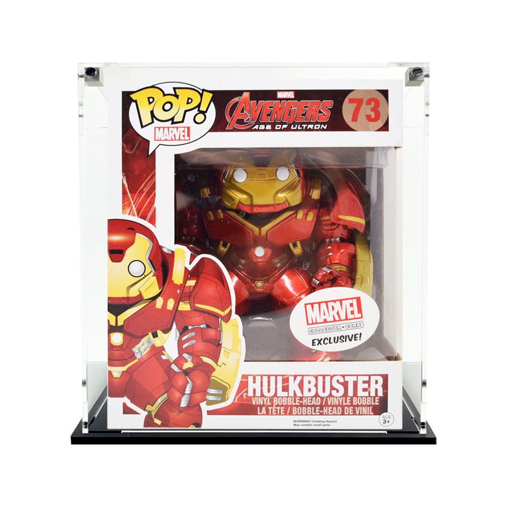 6 INCH HULKBUSTER #73 - 3mm thick Custom Acrylic Display Case for Funko Pop Grail Boxes (8h x 6.5w x 3.875d) by Display Geek Flying Box 3mm thick dust and dirt protection