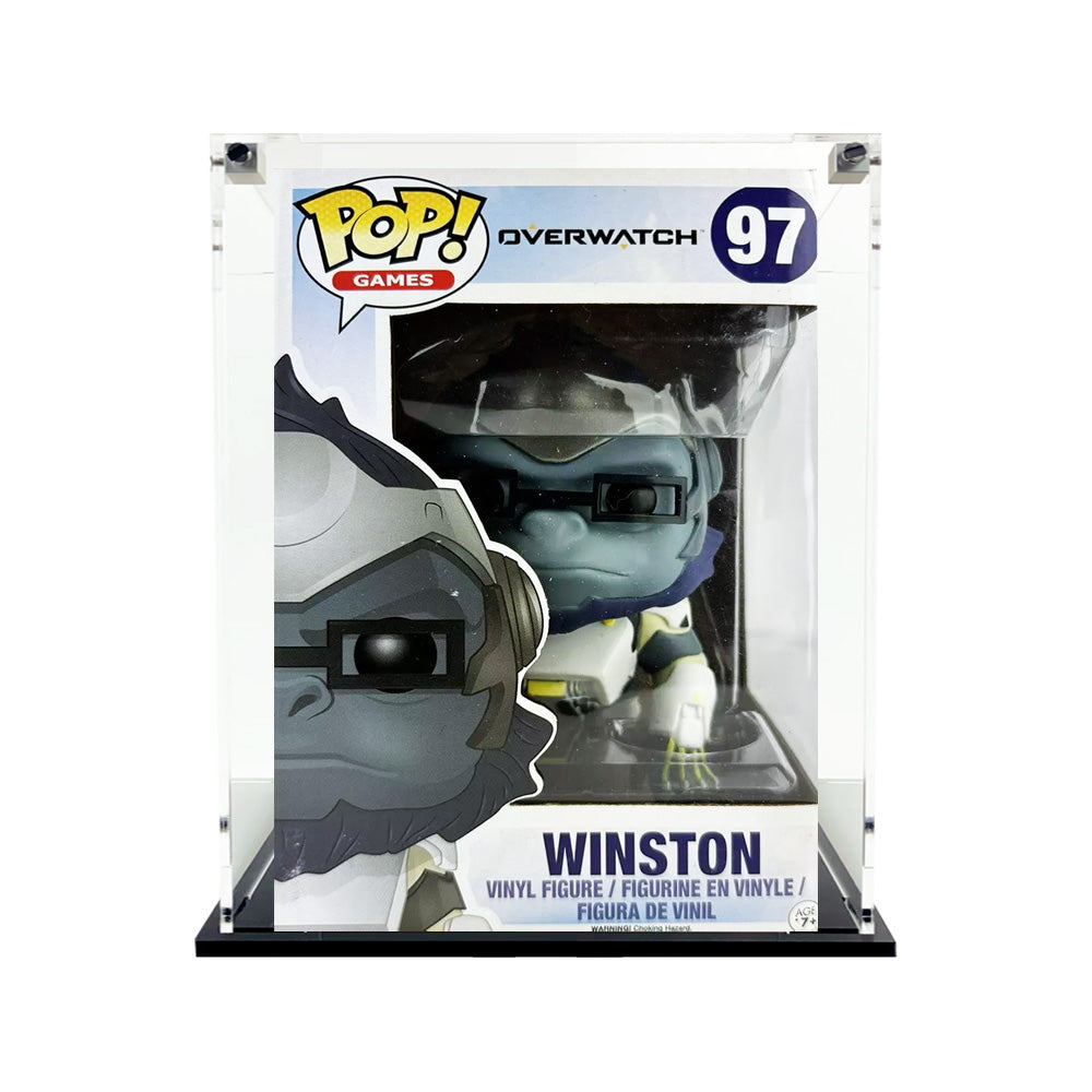 6 INCH WINSTON #97 - 3mm thick Custom Acrylic Display Case for Funko Pop Grail Boxes (7.5h x 5w x 5d) by Display Geek Flying Box 3mm thick dust and dirt protection