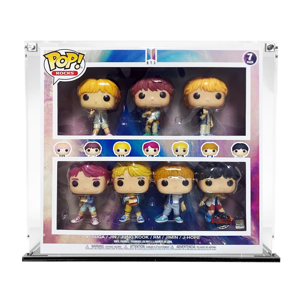 7 PACK LARGE - 3mm thick Custom Acrylic Display Case for Funko Pop Grail Boxes (12.5h x13w x 3d) by Display Geek Flying Box 3mm thick dust and dirt protection