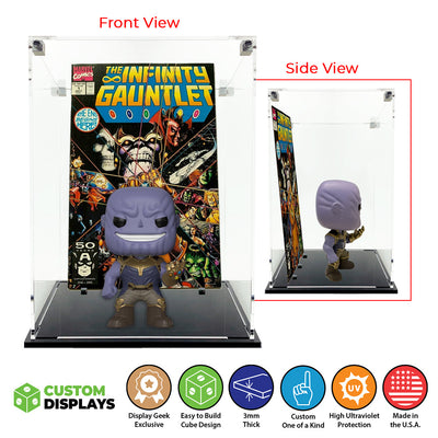 COMIC BOOK COMBO - 3mm thick Custom Acrylic Display Case for Funko Pop Grail Boxes (Display Size 10.5h x 8w x 4d) by Display Geek Flying Box 3mm thick dust and dirt protection