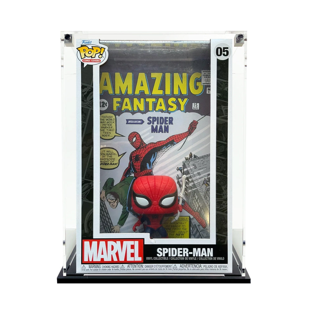 POP COMIC COVERS - 3mm thick Custom Acrylic Display Case for Funko Pop Grail Boxes (11h x 7w x 3.4d) by Display Geek Flying Box 3mm thick dust and dirt protection