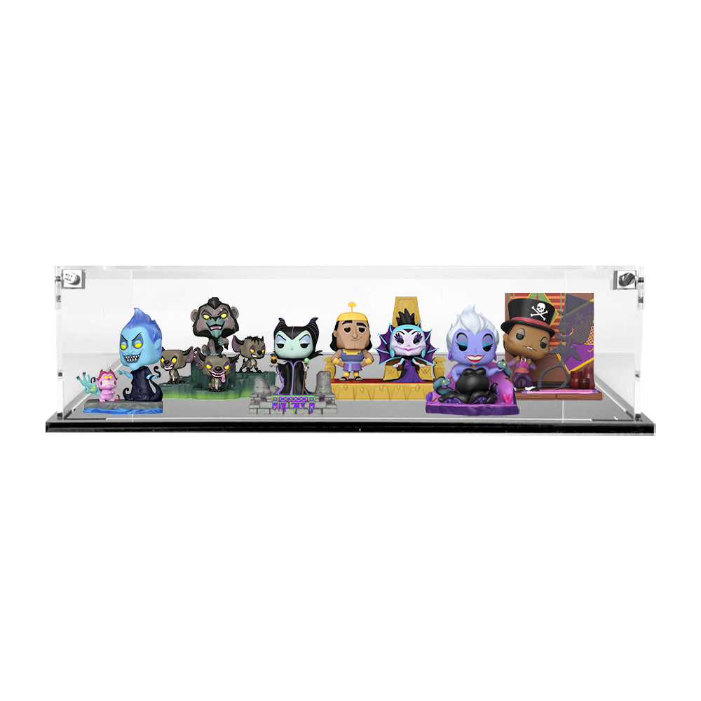 DISNEY VILLAINS ASSEMBLE SET - 3mm thick Custom Acrylic Display Case for Funko Pop Out of Box Complete Set by Display Geek Flying Box 3mm thick dust and dirt protection