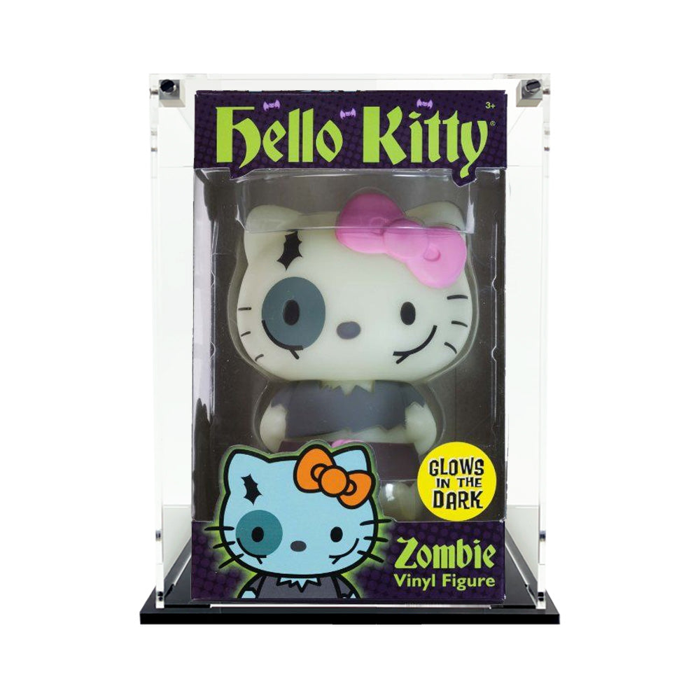 HELLO KITTY GLOW - Custom Acrylic Display Case for Funko Grail Boxes (Fits 6.5h x 4w x 3.5d) by Display Geek Flying Box 3mm thick dust and dirt protection