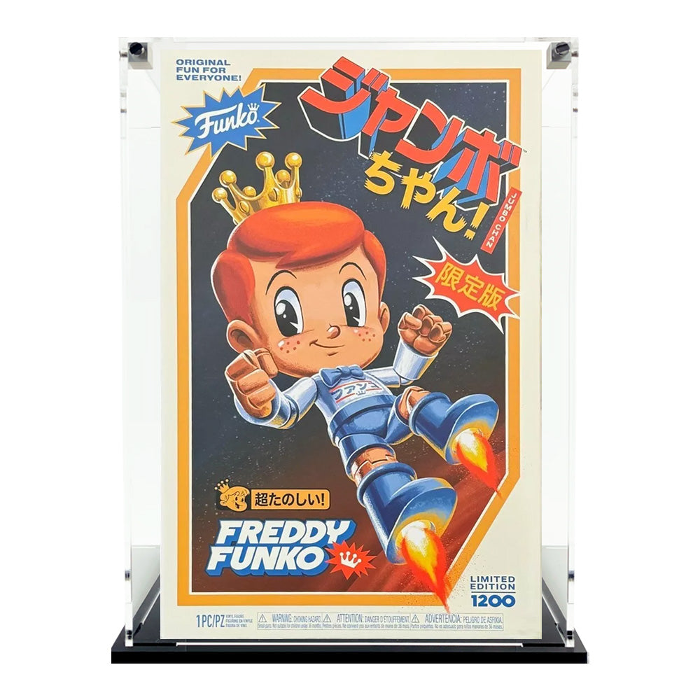 FUNKO JUMBO CHAN - Custom Acrylic Display Case for Funko Grail Boxes (Fits 17.625h x 11.375w x 9.125d) by Display Geek Flying Box 3mm thick dust and dirt protection