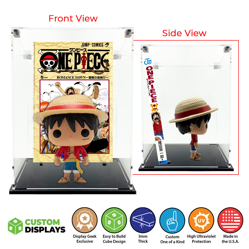 MANGA BOOK COMBO - 3mm thick Custom Acrylic Display Case for Manga Book and Figure Together (Display Size 8h x 6.25w x 4d) by Display Geek Flying Box 3mm thick dust and dirt protection