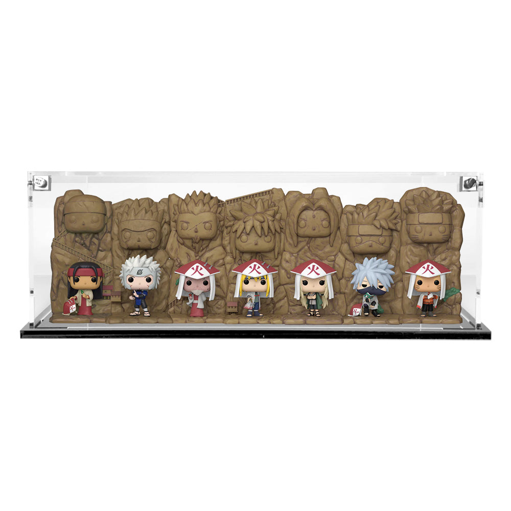 HOKAGE ROCK SET - 3mm thick Custom Acrylic Display Case for Funko Pop Out of Box Complete Set by Display Geek Flying Box 3mm thick dust and dirt protection