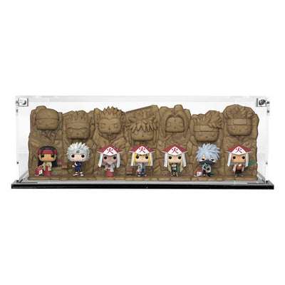 HOKAGE ROCK SET - 3mm thick Custom Acrylic Display Case for Funko Pop Out of Box Complete Set by Display Geek Flying Box 3mm thick dust and dirt protection