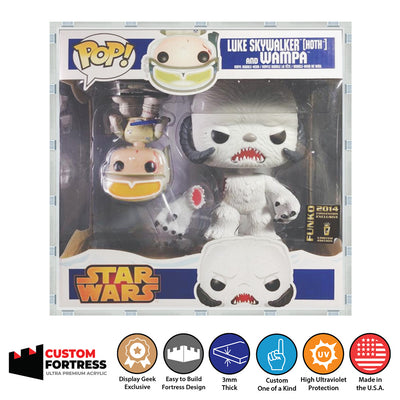 Custom Acrylic Hard Case for 2 PACK LUKE & WAMPA SDCC Funko Pop Grail Boxes (3mm thick, UV Resistant) Fits 9h x 9w x 6d