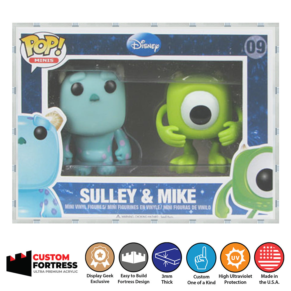 Custom Acrylic Hard Case for 2 PACK MINIS Funko Pop Grail Boxes (3mm thick, UV Resistant) Fits 4.5h x 6.25w x 2.5d