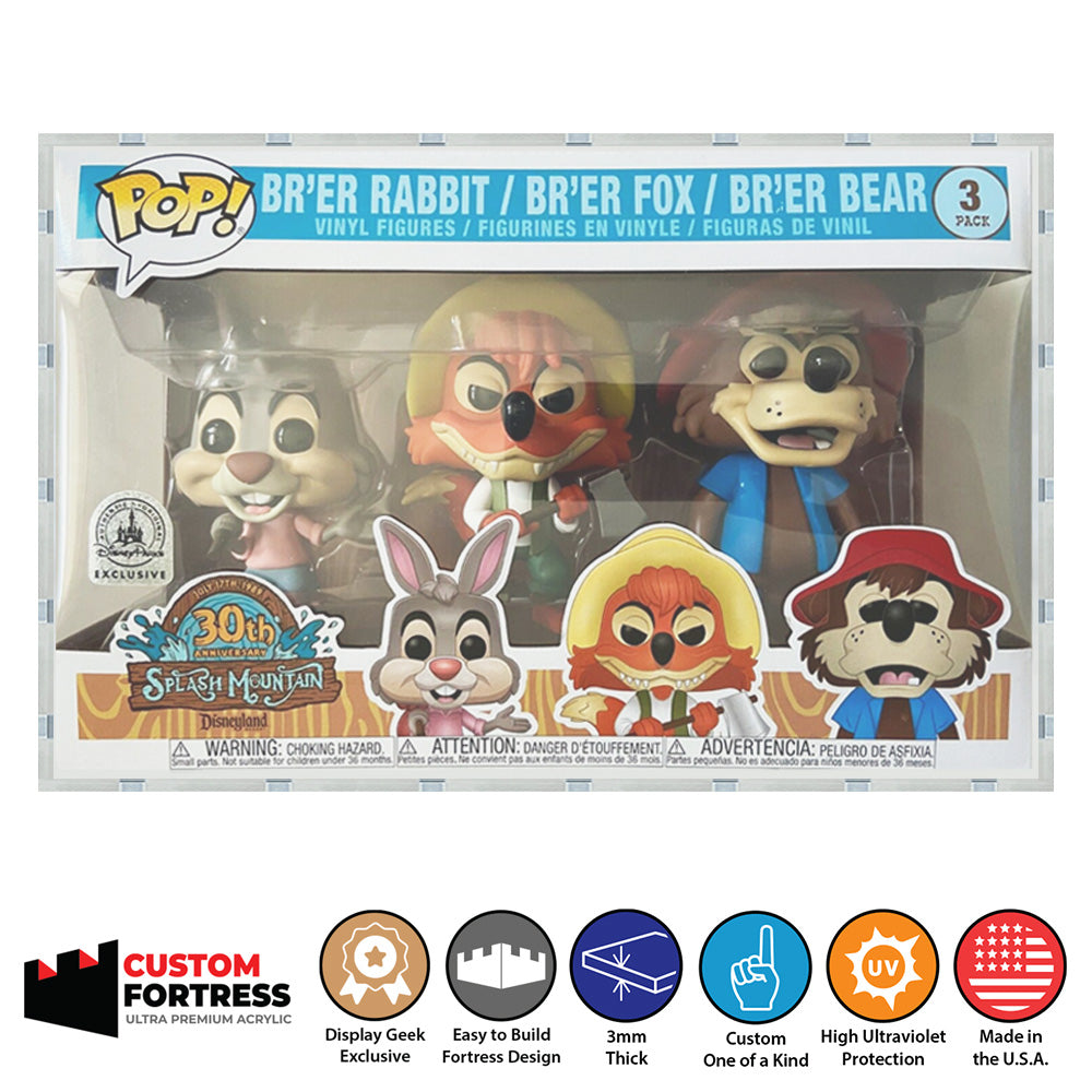 Custom Acrylic Hard Case for 3 PACK DEEP Funko Pop Grail Boxes (3mm thick, UV Resistant) Fits 6.5h x 10w x 4.5d