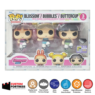 Custom Acrylic Hard Case for 3 PACK STANDARD Funko Pop Grail Boxes (3mm thick, UV Resistant) Fits 6.25h x 9w x 3.5d