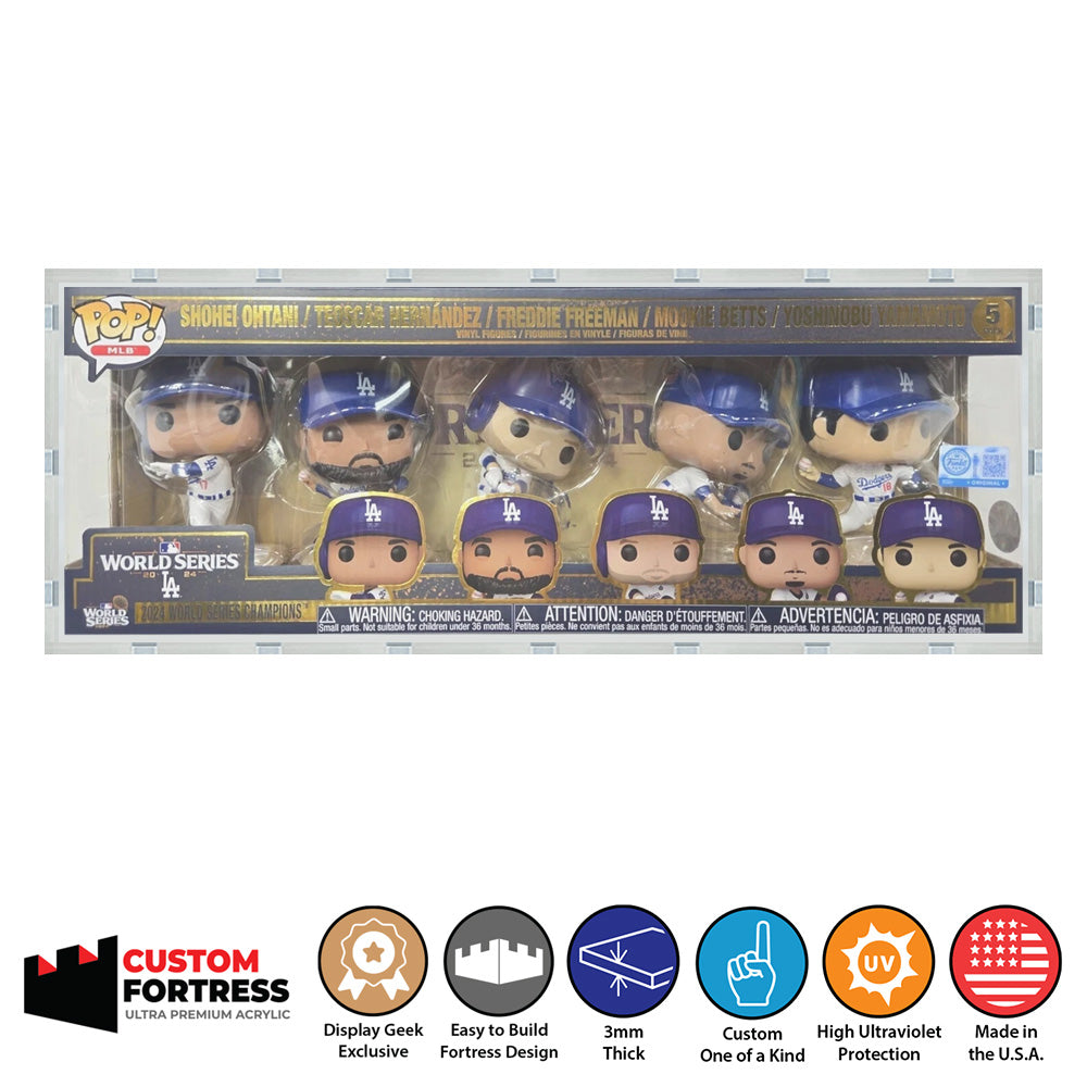 Custom Acrylic Hard Case for 5 PACK DODGERS WORLD SERIES Funko Pop