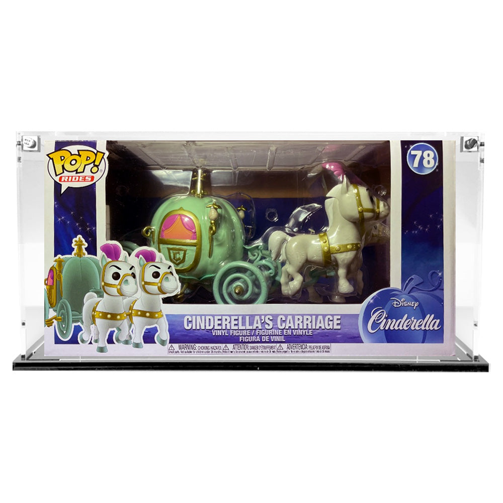 POP RIDES CINDERELLAS CARRIAGE #78 - 3mm thick Custom Acrylic Display Case for Funko Pop Grail Boxes (7h x 13.25w x 7.2d) by Display Geek Flying Box 3mm thick dust and dirt protection