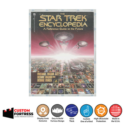 Custom Acrylic Hard Case for STAR TREK ENCYCLOPEDIA (3mm thick, UV Resistant) Fits 10.75h x 8.5w x 0.8d
