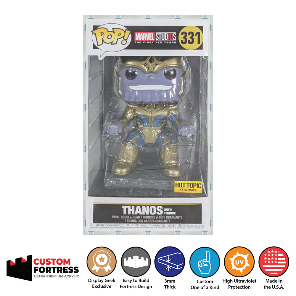 Custom Acrylic Hard Case for POP DELUXE THANOS THRONE Funko Pop Grail Boxes (3mm thick, UV Resistant) Fits 9h x 5w x 5d